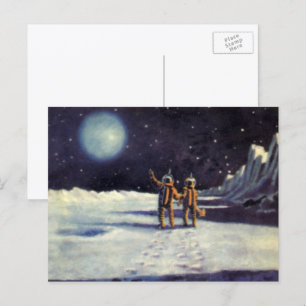 Carte Postale Aliens astronautes de science-fiction vintage sur 