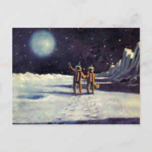 Carte Postale Aliens astronautes de science-fiction vintage sur 