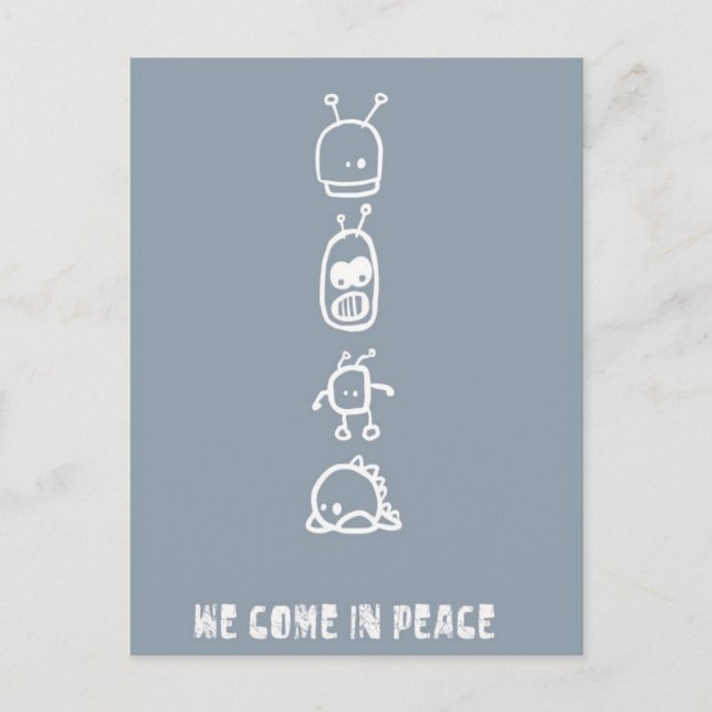 Carte Postale Aliens mignons (Devant)