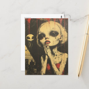Carte Postale Aliens Scifi Imaginaire