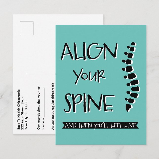 Carte Postale Alignez votre épine et puis vous vous sentirez bie (Devant / Derrière)