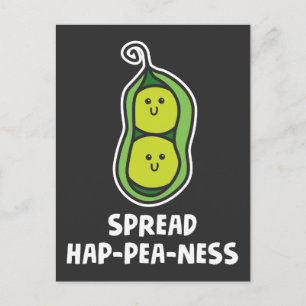 Carte Postale Alimentation amusante Pun Pea Cute Légumes Plaisan