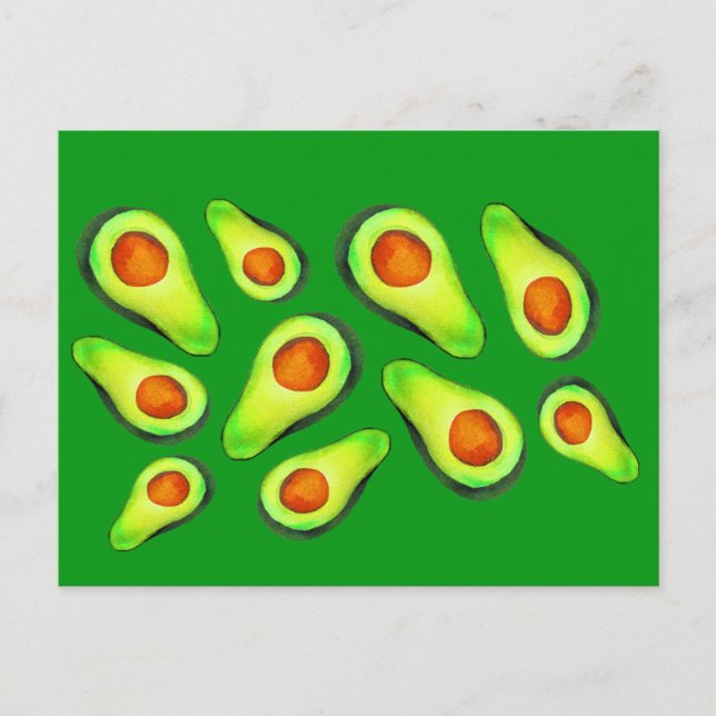 Carte Postale Alimentation de fruits de santé vert Avocado (Devant)