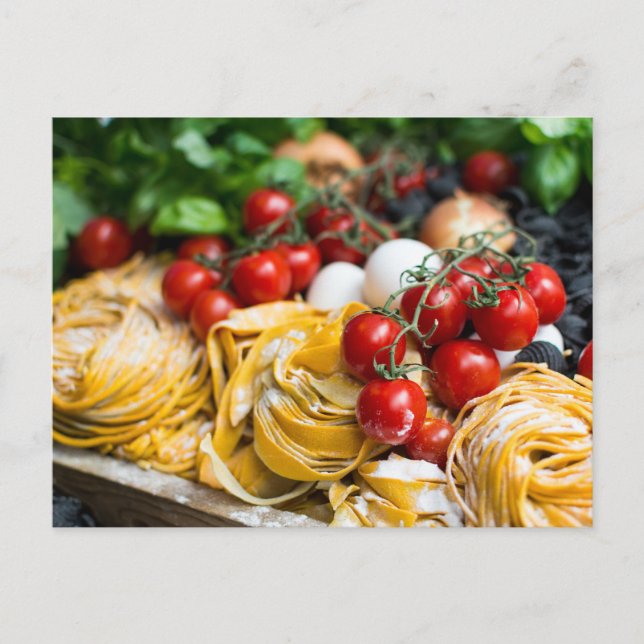Carte Postale Alimentation italienne Pasta Tomate Basil (Devant)