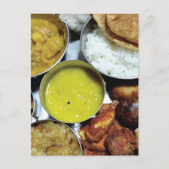 Carte Postale Alimentation végétarienne indienne (Devant)