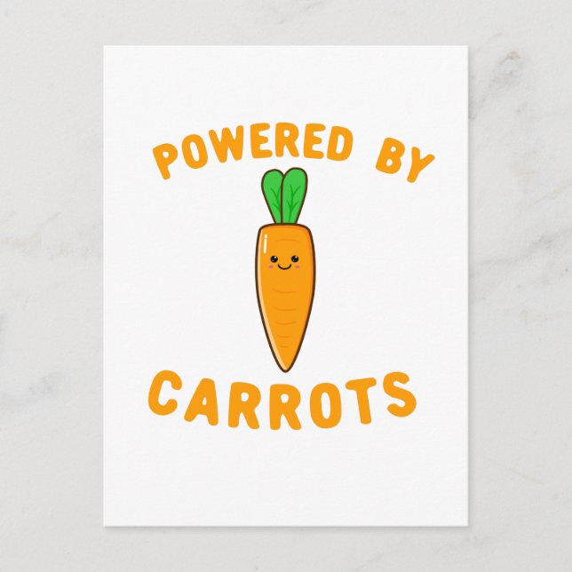 Carte Postale Alimenté Par Des Carottes - Joli Visage De Carotte (Devant)