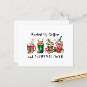 Carte Postale Alimenté par le café et la joie de Noël