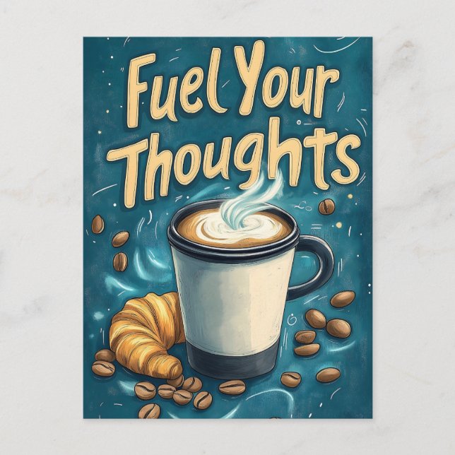 Carte Postale Alimentez vos pensées avec café et créativité (Devant)