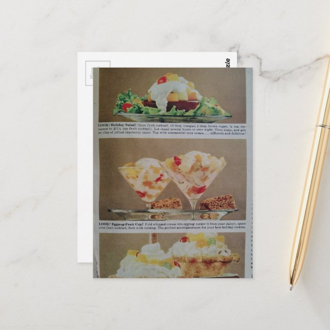 Carte Postale Aliments Anciens Bizarres (Devant/Arrière en situation)
