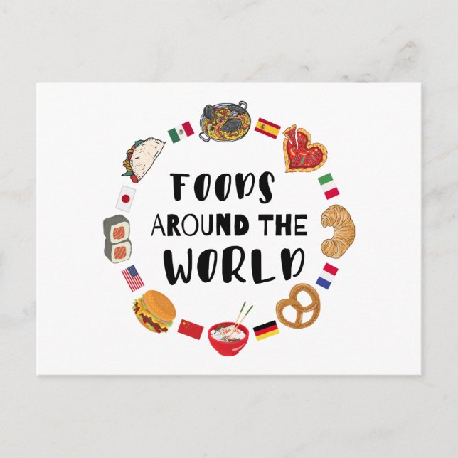 Carte Postale Aliments dans le monde (Devant)