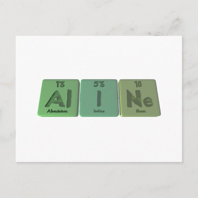 Carte Postale Aline en aluminium Iodine Neon (Devant)