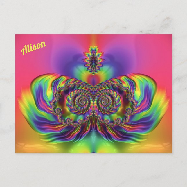 Carte Postale ALISON ~ Motif de conception 3D ~ Multi Couleurs   (Devant)