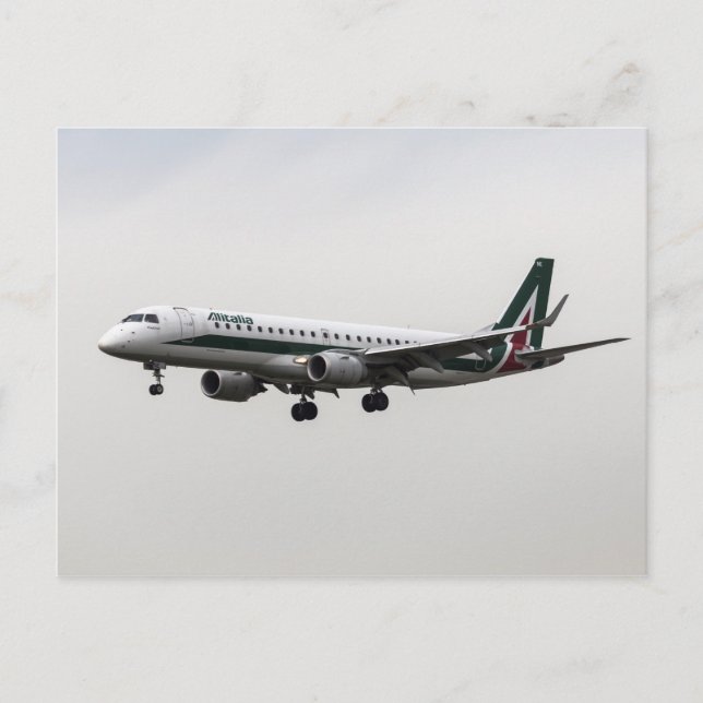 Carte Postale Alitalia Embraer 190 (Devant)