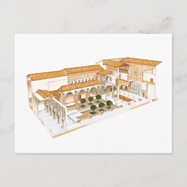 Carte Postale Aljaferia. Saragosse Espagne. Palais islamique. (Devant)