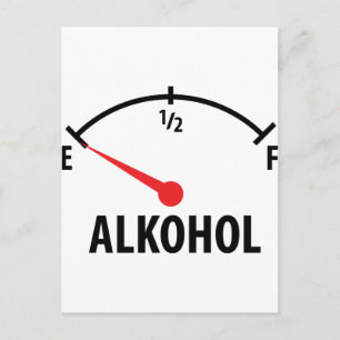 Carte Postale Alkohol Tankanzeige