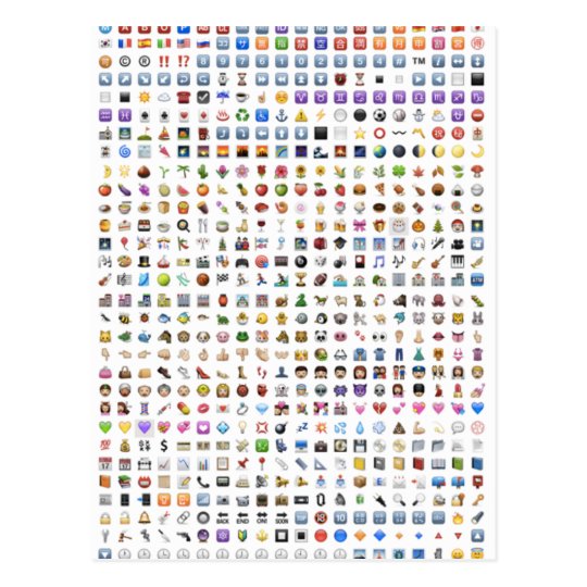 Carte Postale All Iphone Ios Emojis Zazzle Fr
