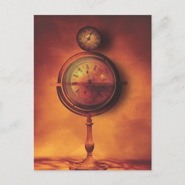 Carte Postale All the Time in the World Steampunk Horloge Globe (Devant)