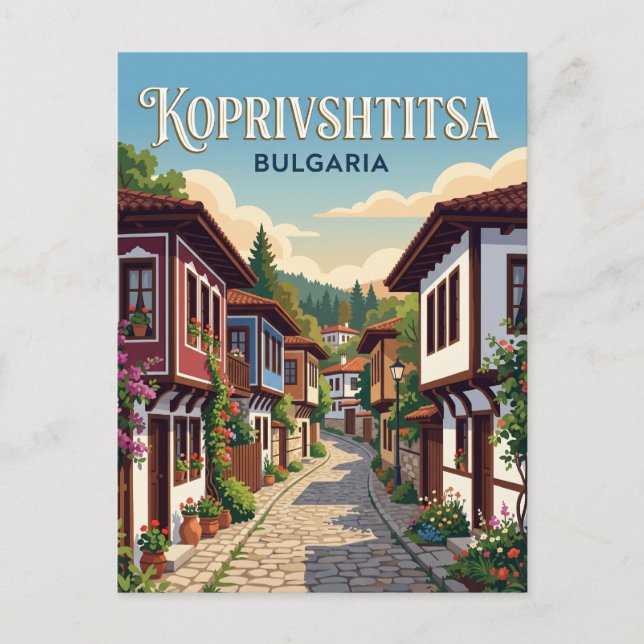 Carte Postale Allée de Koprivshtitsa Bulgarie (Devant)