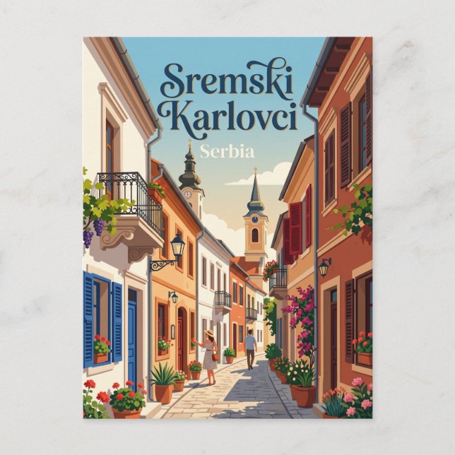 Carte Postale Allée de Sremski Karlovci Serbie (Devant)