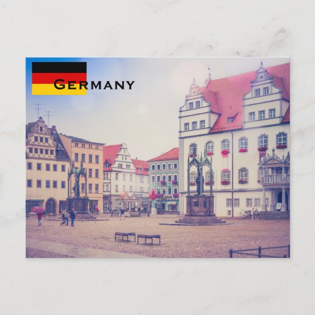 Carte Postale Allemagne Drapeau Tourisme (Devant)