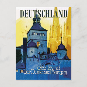 Carte Postale Allemagne, pays des châteaux, voyage vintage