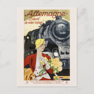 Carte Postale Allemagne Poster vintage ferroviaire 1928