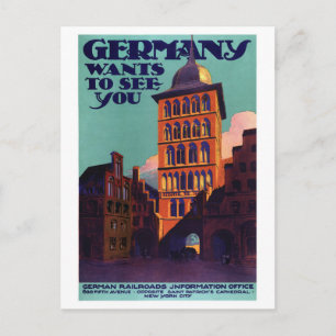 Carte Postale Allemagne Poster Vintage voyage restauré
