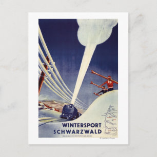 Carte Postale Allemagne - Ski dans la Forêt-Noire