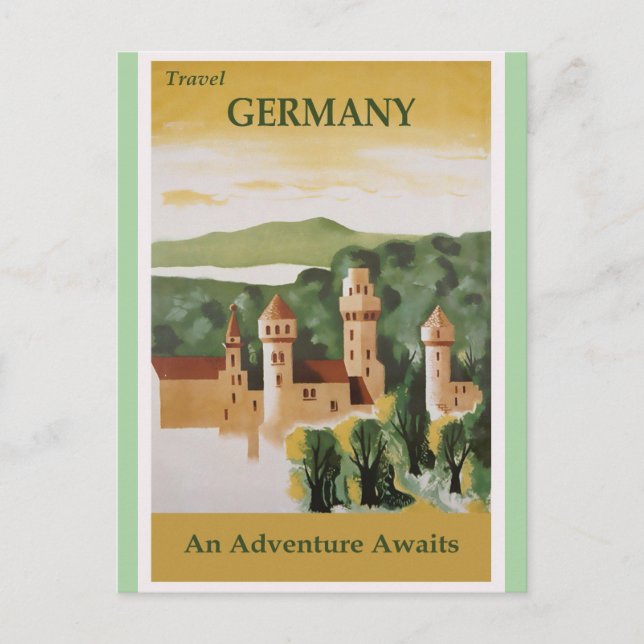 Carte Postale Allemagne Vintage Castle affiche de voyage (Devant)