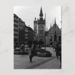 Carte Postale Allemagne vintage Église de Munich Marienplatz