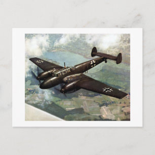 Carte Postale Allemand 2ème guerre mondiale Bf-110 en vol