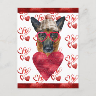 Carte Postale Allemand Berger Coeur Amoureux des chiens Valentin
