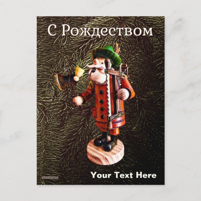 Carte Postale Allemand "Homme Fumeur" Incendie - Noël (Devant)