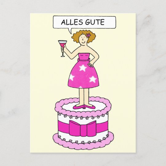 Carte Postale Allemand Joyeux Anniversaire Alles Gute Zazzle Fr