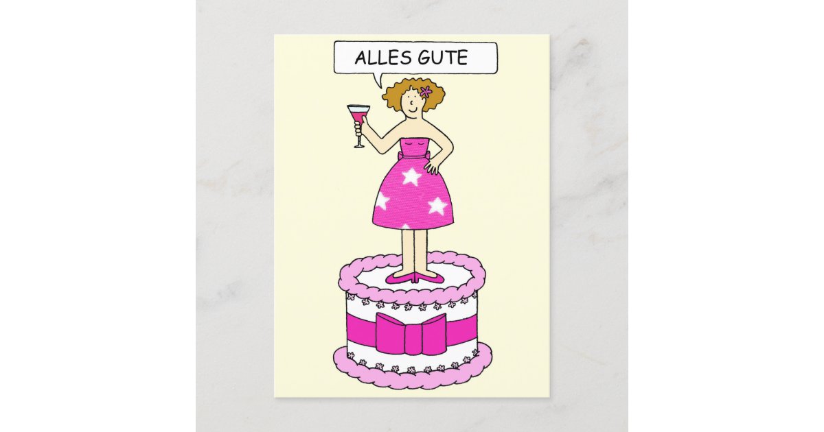Carte Postale Allemand Joyeux Anniversaire Alles Gute Zazzle Fr