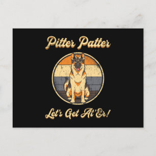 Carte Postale Allemand Shepherd Pitter Patter Amoureux des chien