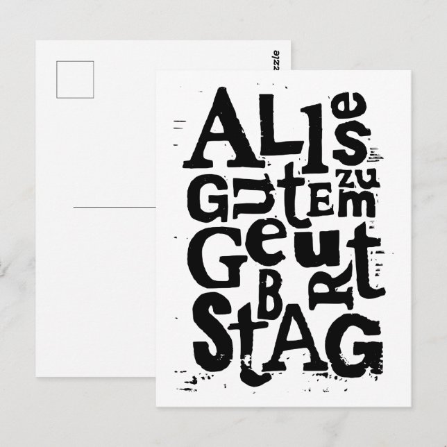 Carte postale allemande "Joyeux anniversaire" Lino (Devant / Derrière)