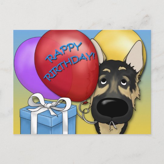 Carte Postale Allemande Shepherd Anniversaire Zazzle Fr