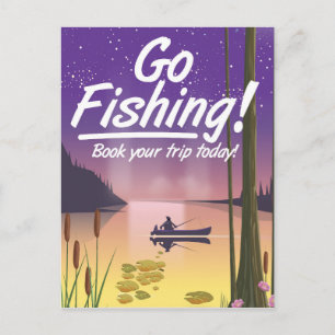 Carte Postale Aller à la pêche !