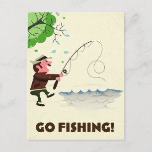 Carte Postale Aller à la pêche.