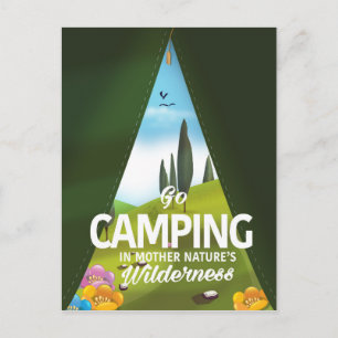 Carte Postale Aller camper dans la nature sauvage de mère nature