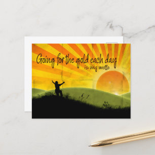 Carte Postale "Aller pour l'or" Motivation Affirmation