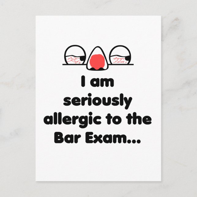 Carte Postale Allergie à l'examen à la barre (Devant)