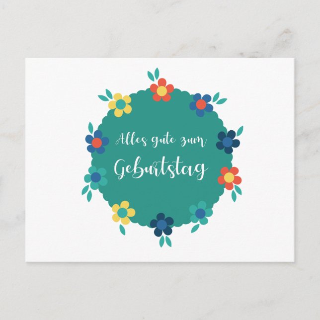 Carte Postale Alles gute zum Geburstag-Happy Birthday en alleman (Devant)