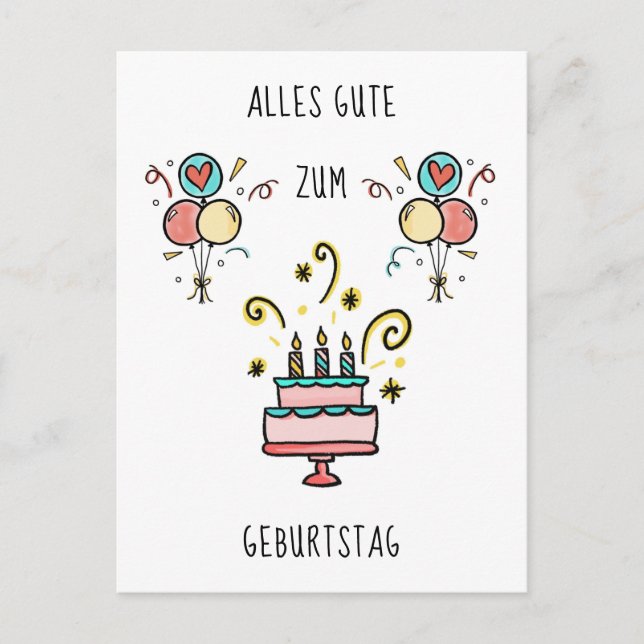Carte Postale Alles Gute zum Geburtstag (Devant)