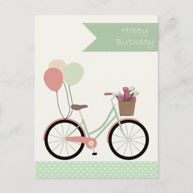 Carte Postale Alles Gute zum Geburtstag Fahrrad (Devant)
