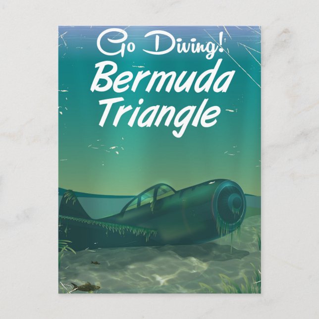 Carte Postale Allez plonger ! Affiche de voyage triangle des Ber (Devant)