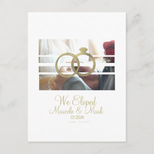 Carte Postale Alliance Moderne Photo Aveugle Faux Anneau en Or