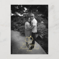 Alliance Moderne Photo Noir Blanc Faux Anneau en O