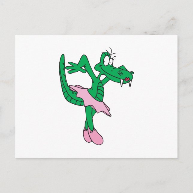Carte Postale alligator ballerine drôle (Devant)